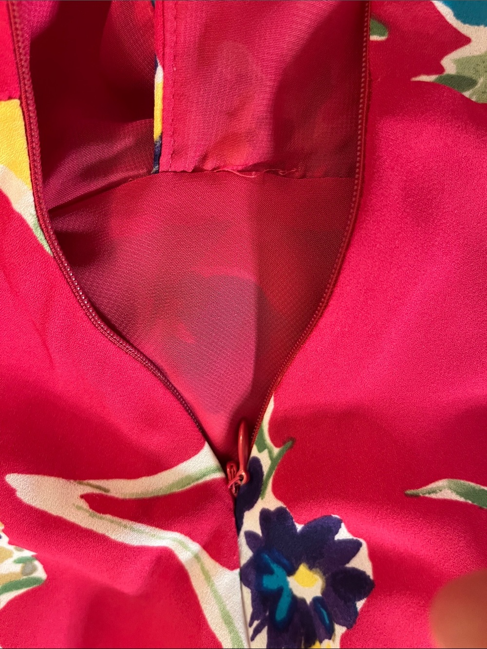 Ralph Lauren Bright Fuchsia Floral Cross-Neck Midi Dress - Picture 14 of 14